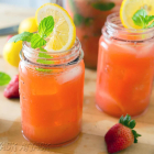 Boozy Mint Strawberry Lemonade