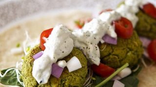 Baked Spinach Falafel & Homemade Tzatziki Sauce