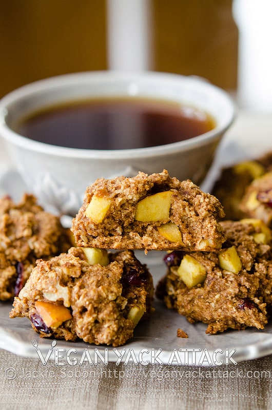 Delicious and healthy, Cran Apple Oatmeal Cookies studded with plenty of fruit, and buttery walnuts. They're great to serve as snacks, too!