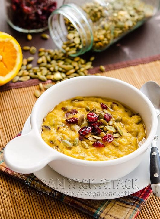 Citrusy Pumpkin Oatmeal with Cranberries