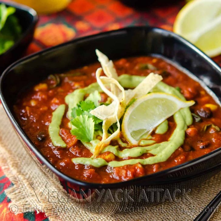 Vegan Loaded Enchilada Soup