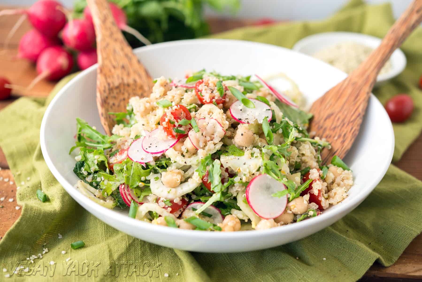 Quinoa Fennel Chickpea Salad - Vegan Yack Attack