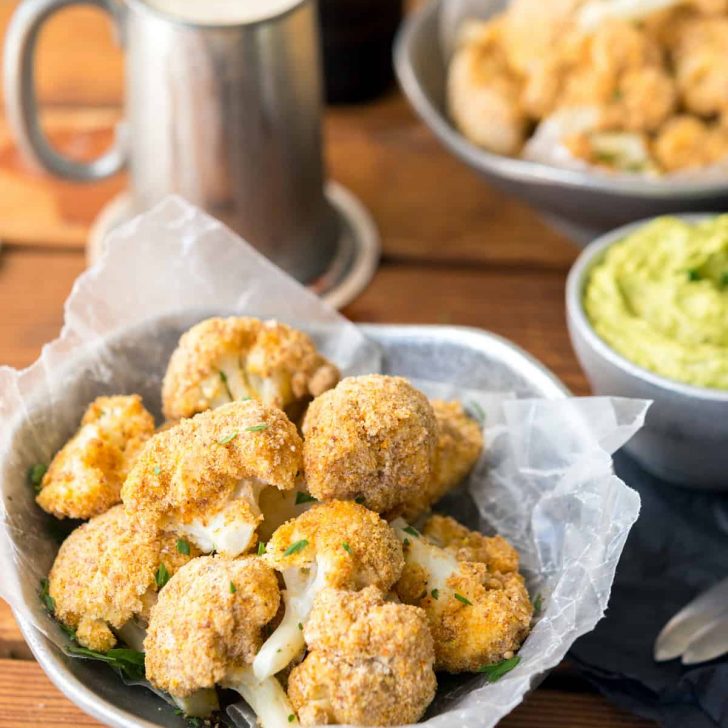 Almond Crusted Cauliflower with Avocado Ranch