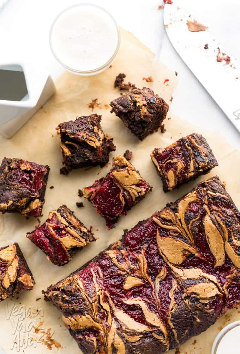 Peanut Butter Jelly Brownies Vegan Yack Attack