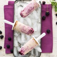Allergy-friendly, low-fat, low-sugar Blackberry Cheesecake Popsicles! Oh, and did I mention they’re vegan and SUPER delicious? #veganyackattack #glutenfree #soyfree #nutfree #oilfree