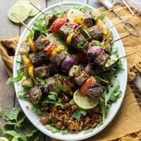 Grilled Tofu Shawarma Skewers! Perfect for Summer grilling, easy-to-make with Wild Garden’s marinade. Vegan, Gluten-free #veganyackattack