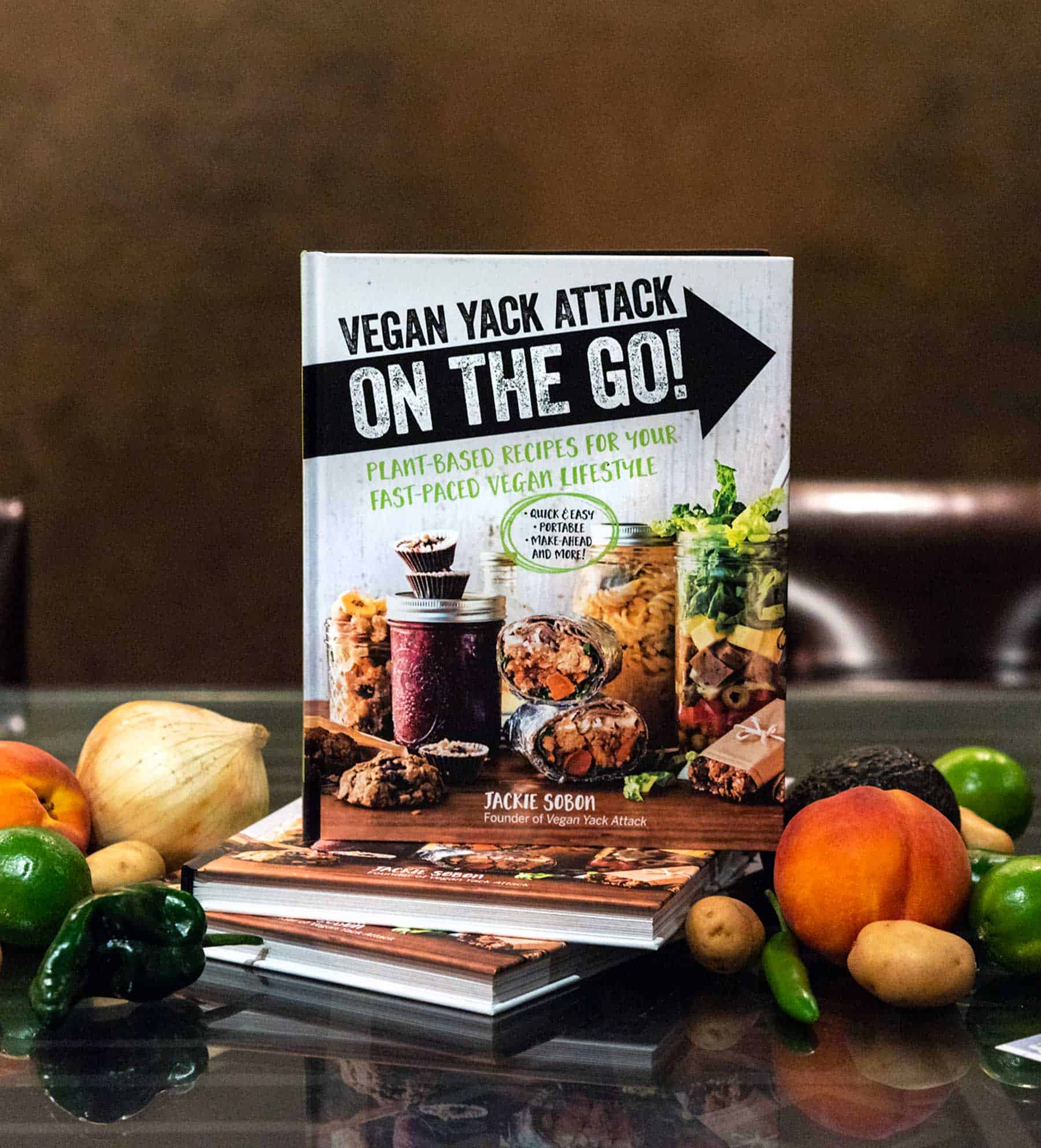 It's here! It's here! The release date of my second cookbook, Vegan Yack Attack On the Go! Quick recipes, make-ahead recipes, lunch, and more.