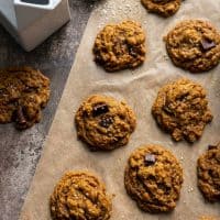 What better way to cheer up your family and friends than with fresh, vegan, Soft-Batch Chocolate Chip Cookies? Make sure to snag a few for yourself before handing them out! ;) #vegan #cookies