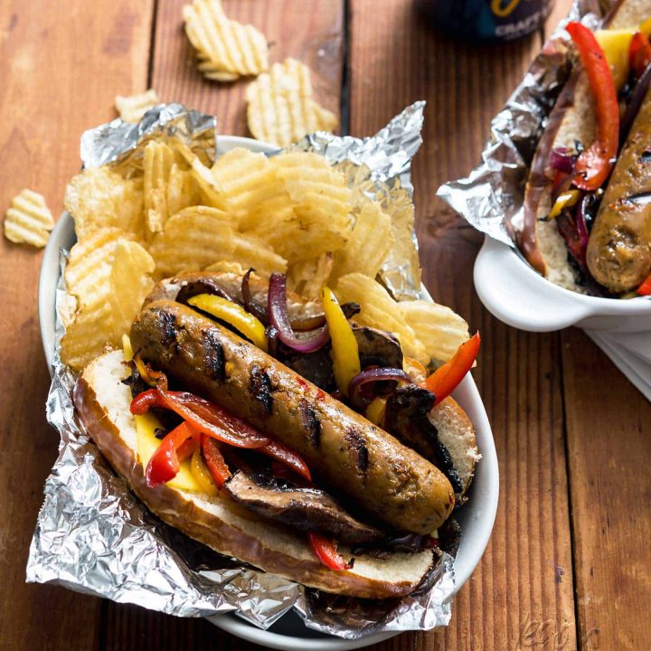 Summer might be over, but it doesn't mean that you can't keep grillin'! Tailgating season has just begun and these Grilled Plant-Based Beer Sausages are the perfect thing for it.