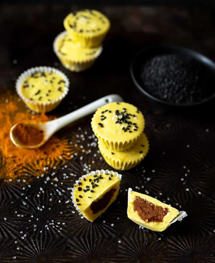 Need a unique, fall treat? These vegan White Chocolate Pumpkin Peanut Butter Cups are incredible, and easier to make than you might think! #dairyfree #glutenfree #veganyackattack