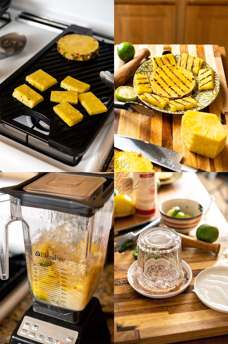 Grilled pineapple for making margaritas