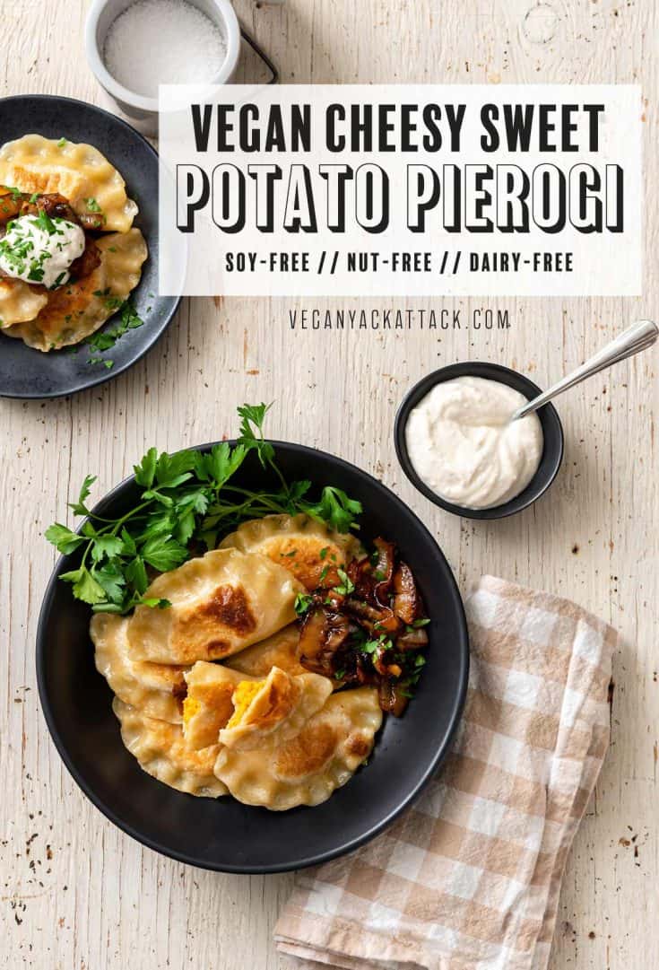 Vegan Cheesy Sweet Potato Pierogi - Vegan Yack Attack