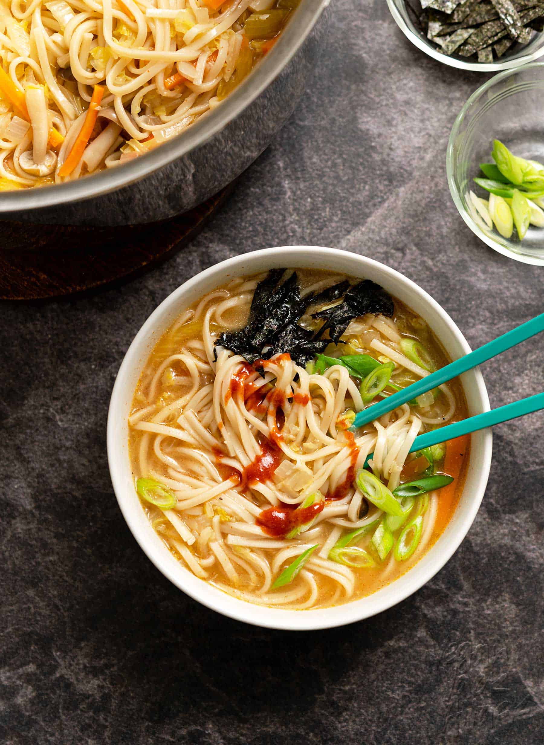 Vegan Spicy Udon Noodle Soup [The Friendly Vegan Cookbook]