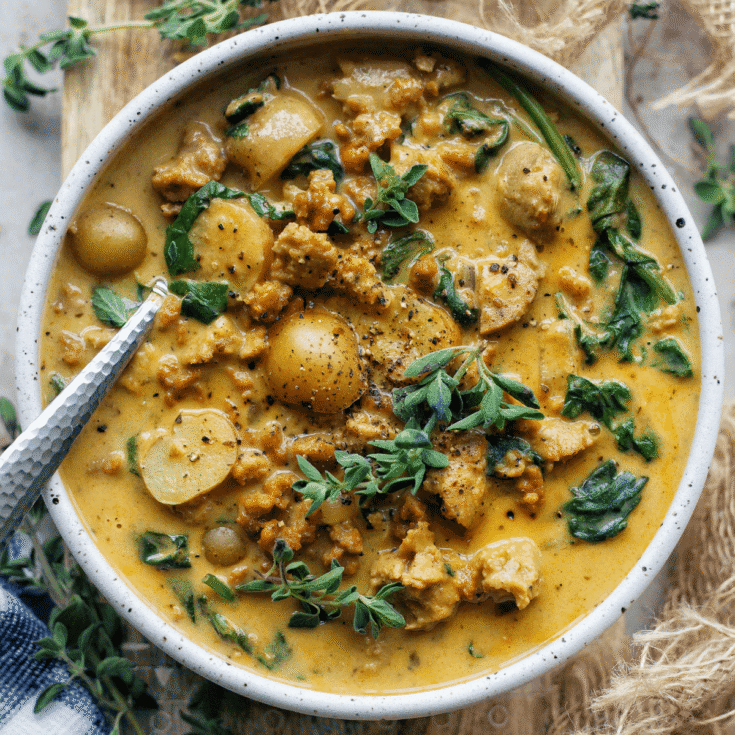 Image for Vegan Slow Cooker Sausage & Creamy Potato Soup
