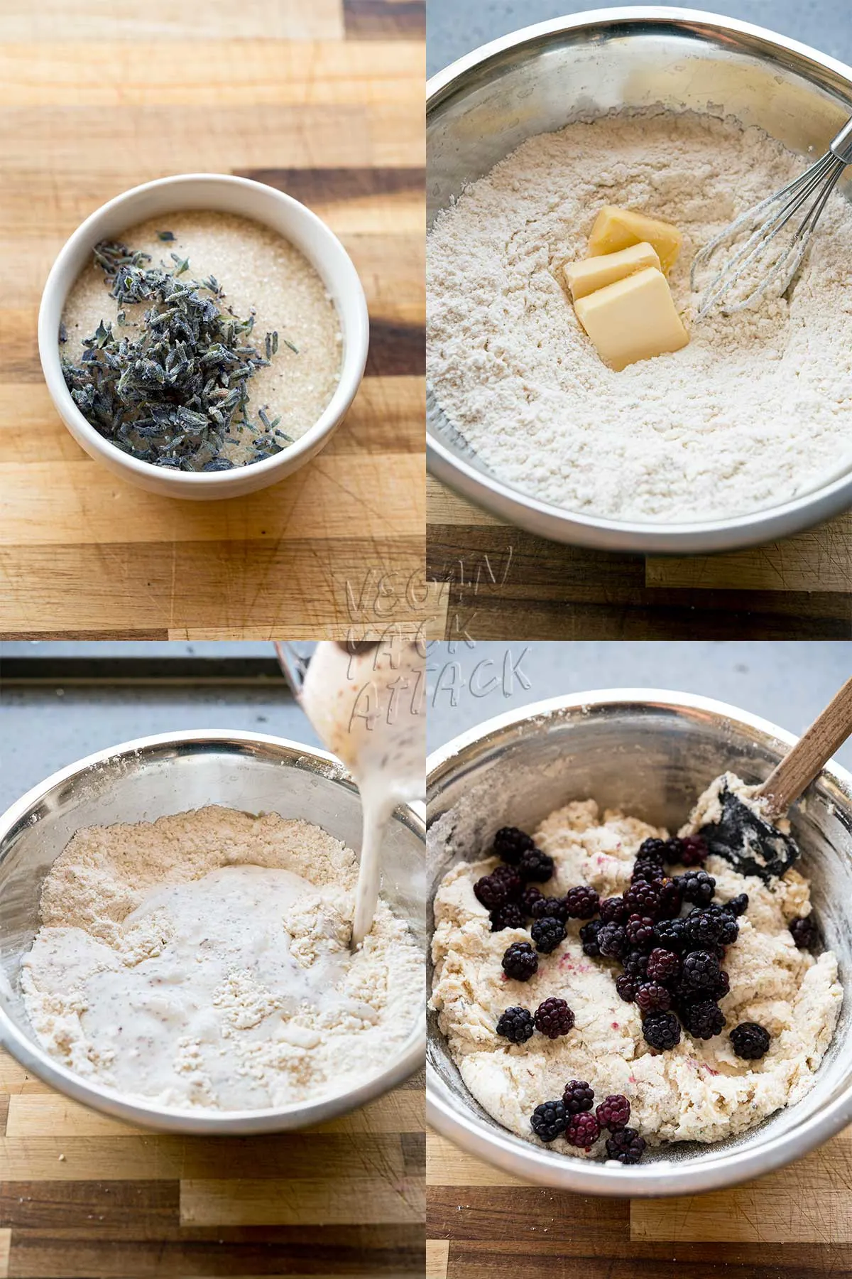 collage of making scone dough