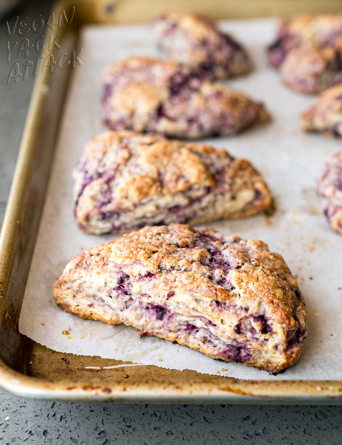 baked scones on a lined baking tray